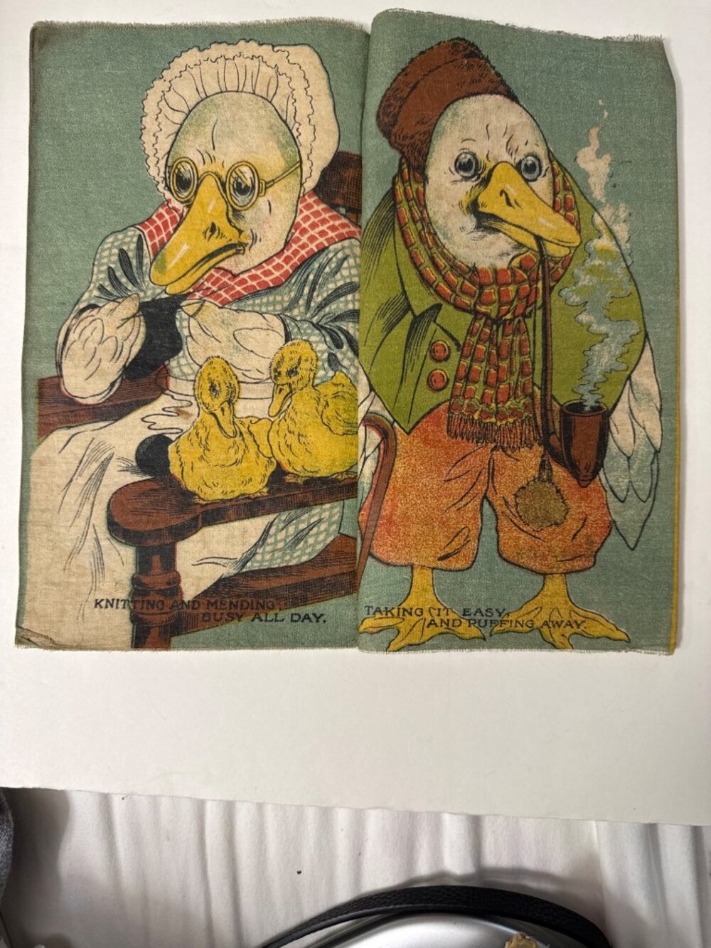 Vintage Mother Goose & Gander Fabric Book Pages Saalfield Publishing Co Colorful - Picture 6 of 9